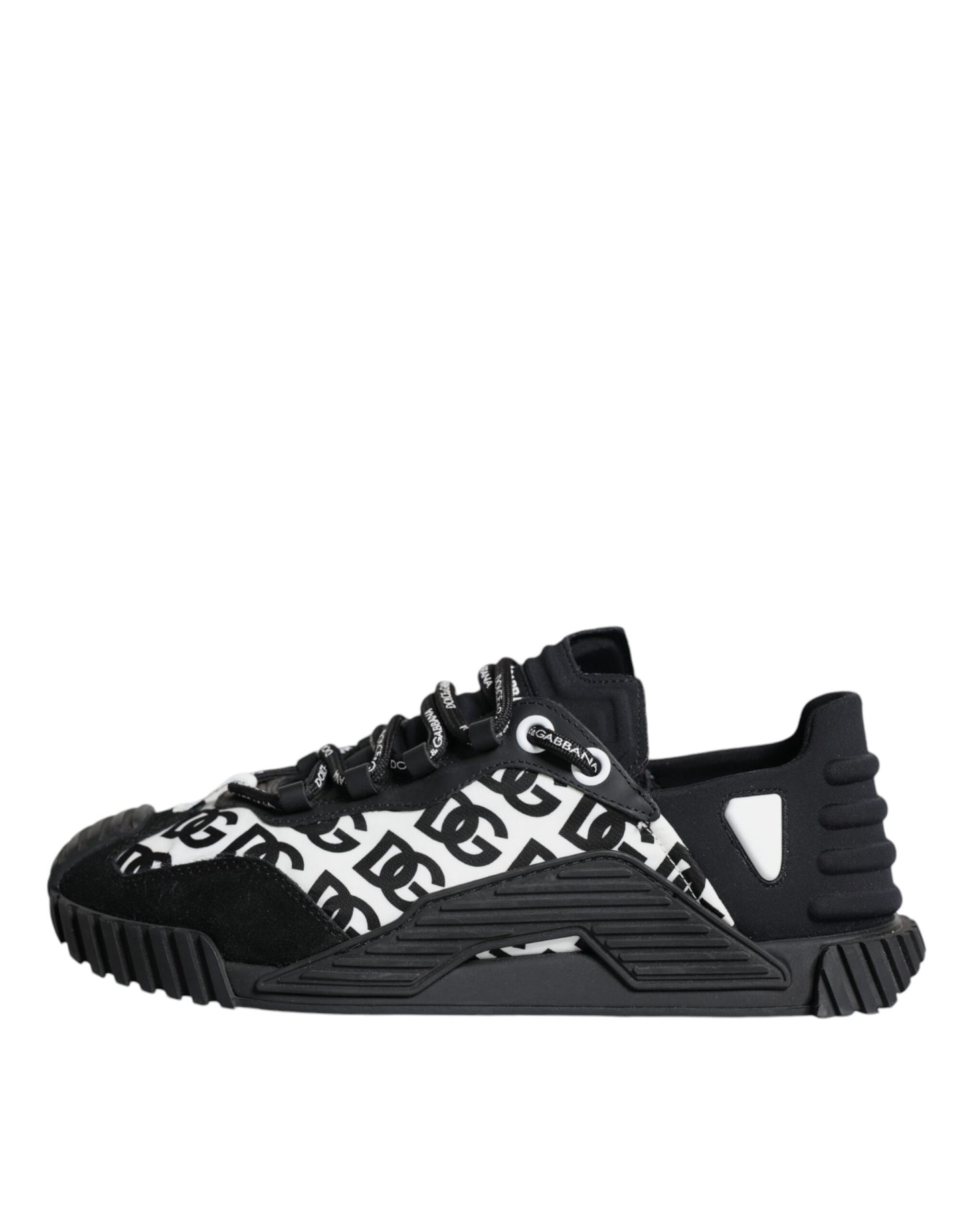 Dolce & Gabbana Black Logo Lace Up Low Top NS1 Sneakers Shoes