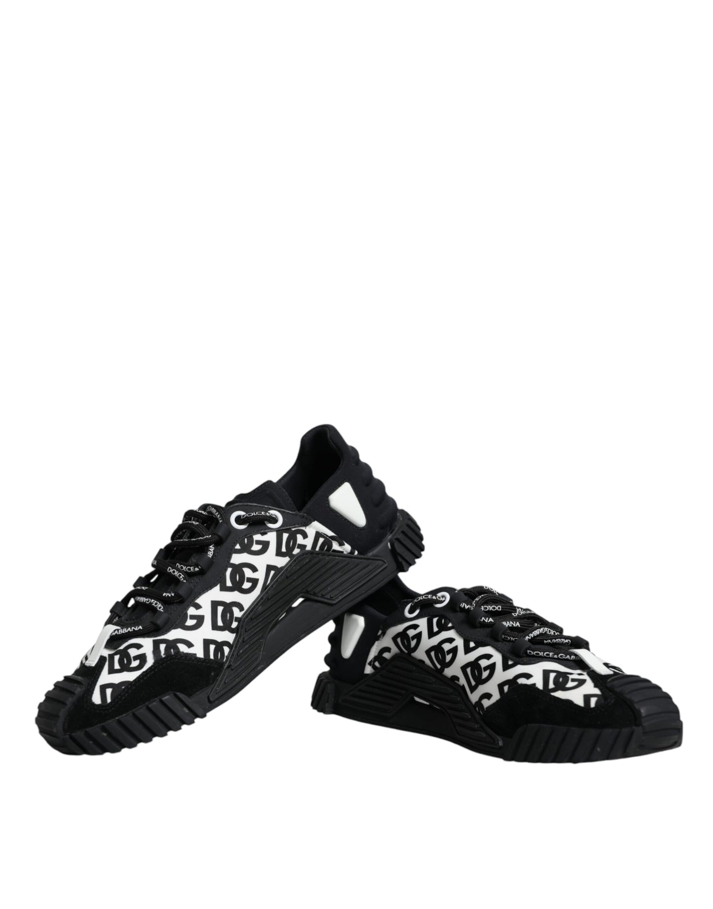 Dolce & Gabbana Black Logo Lace Up Low Top NS1 Sneakers Shoes