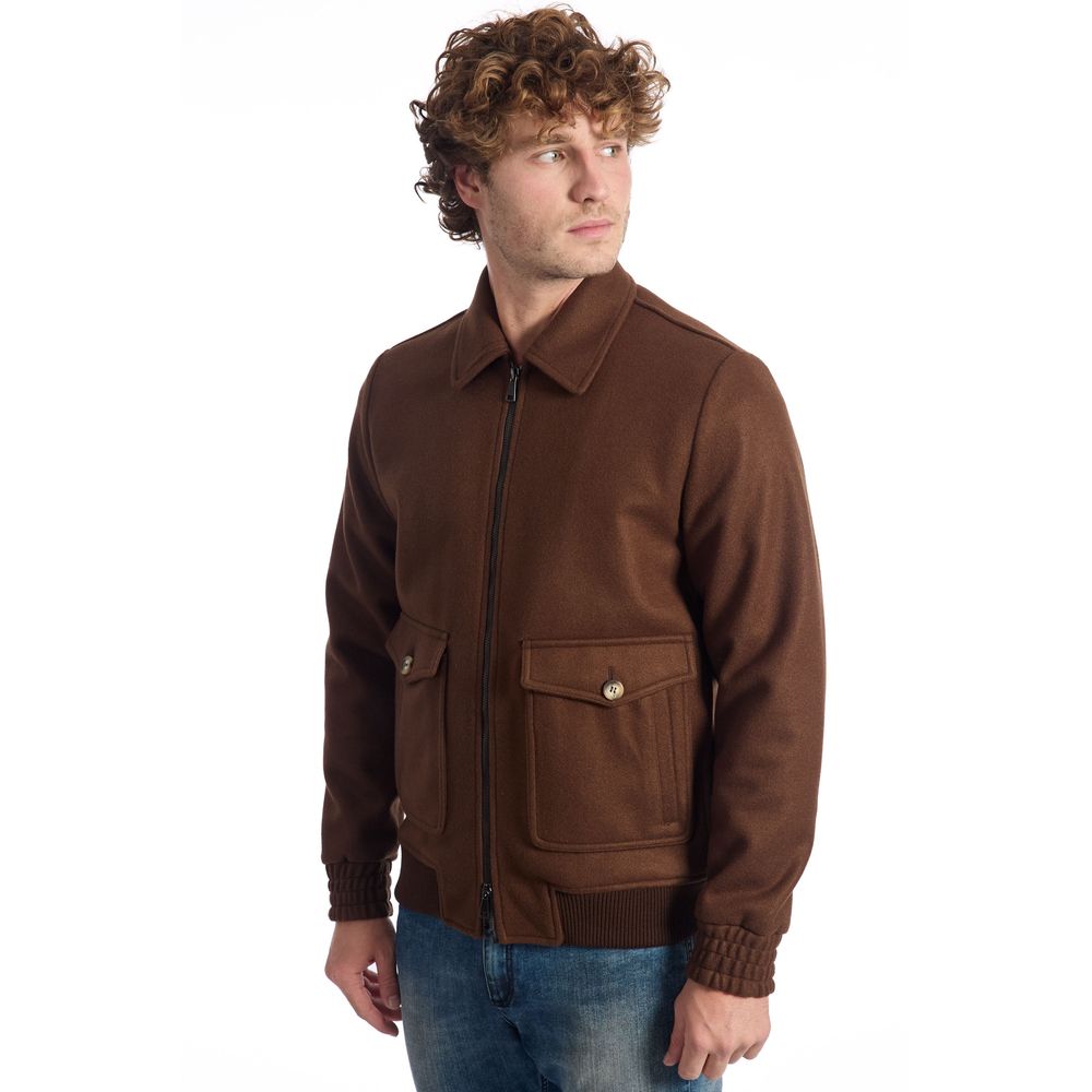 Roberto Pepe Luxury Brown Viscose Jacket