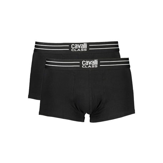 Cavalli Class Black Cotton Underwear