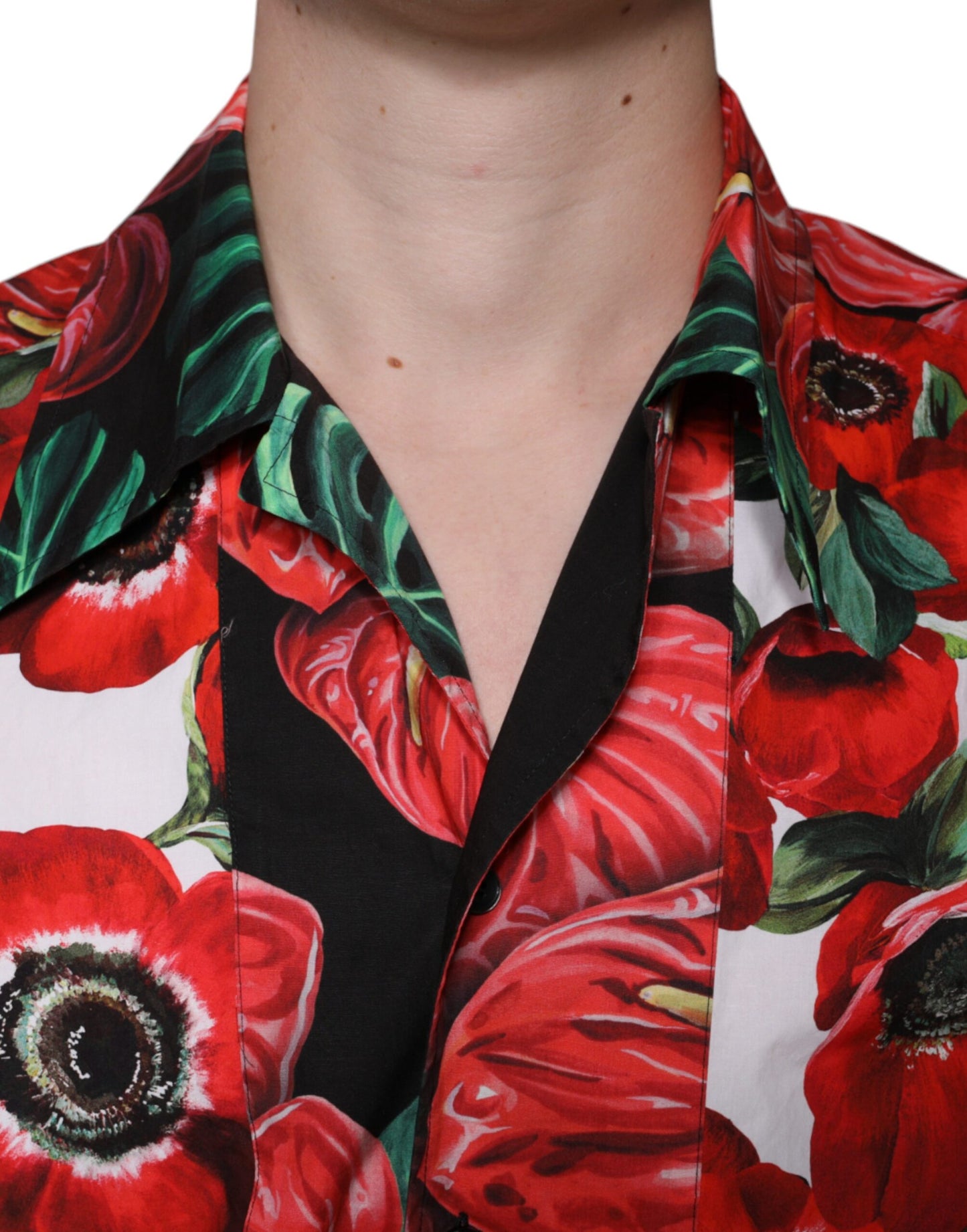 Dolce & Gabbana Multicolor Anemone Button Down Casual Shirt