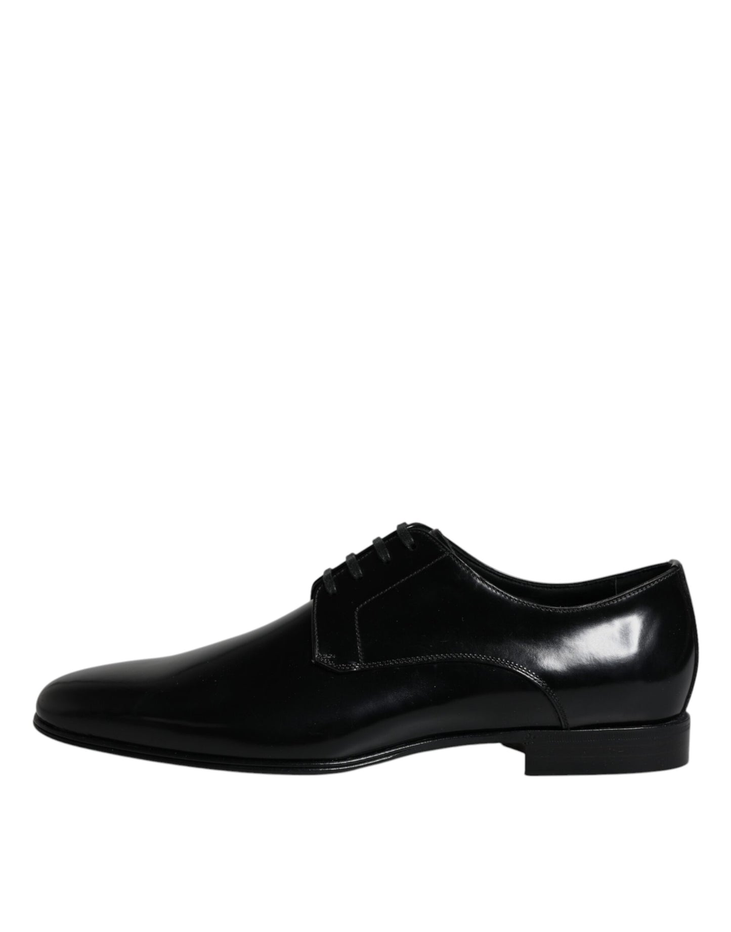 Dolce & Gabbana Black Leather Lace Up Men Derby Formal Shoes