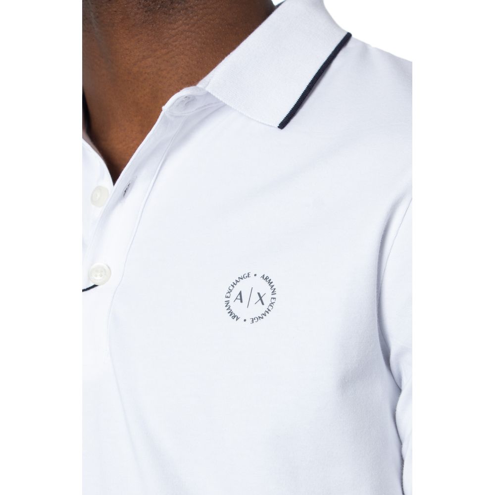 Armani Exchange White Cotton Polo Shirt