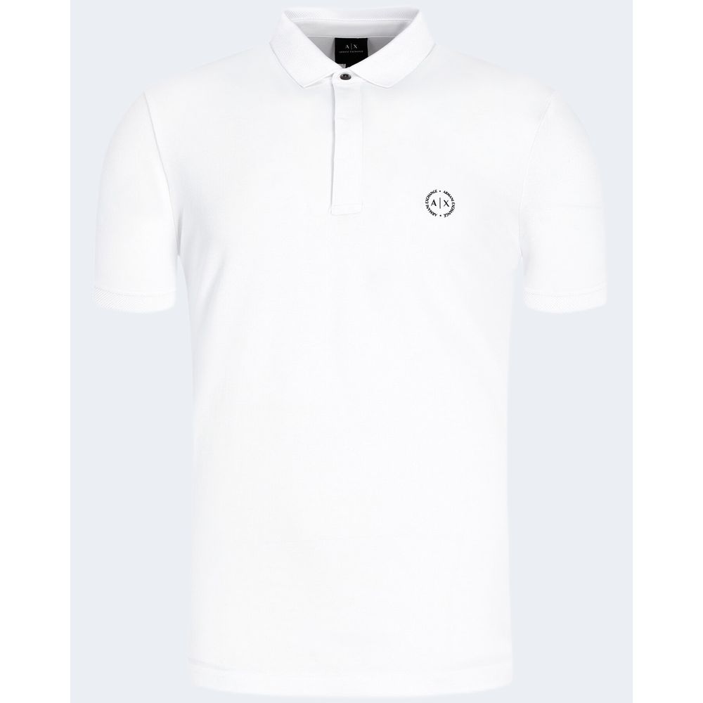 Armani Exchange White Cotton Polo Shirt