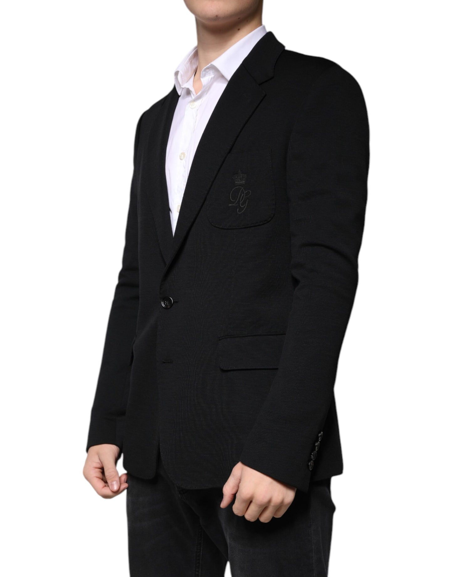 Dolce & Gabbana Black Wool Single Breasted Formal Blazer