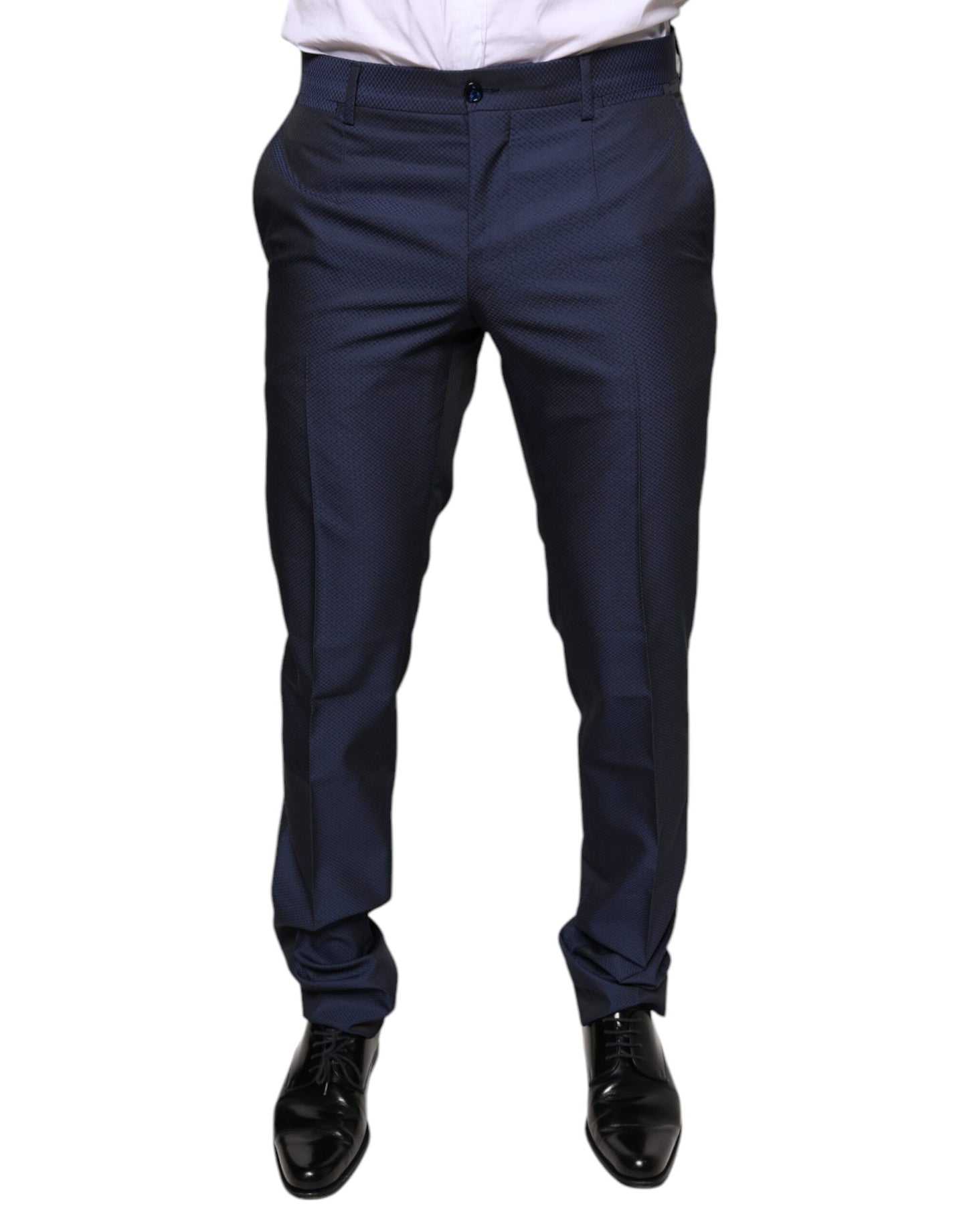 Dolce & Gabbana Blue Polyester Formal Tuxedo Pants