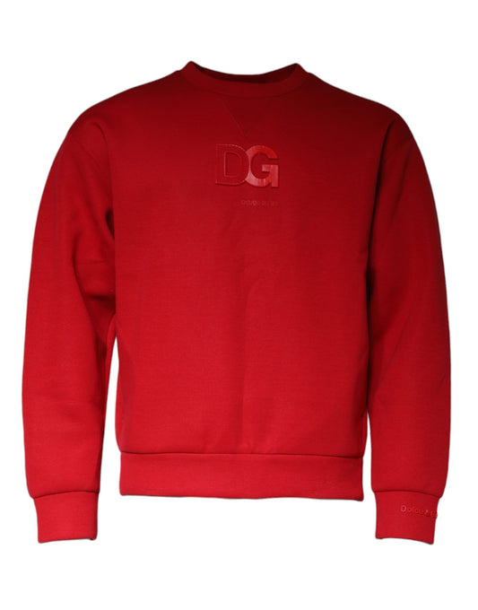 Dolce & Gabbana Maroon DG Logo Cotton Men Sweatshirt Sweater