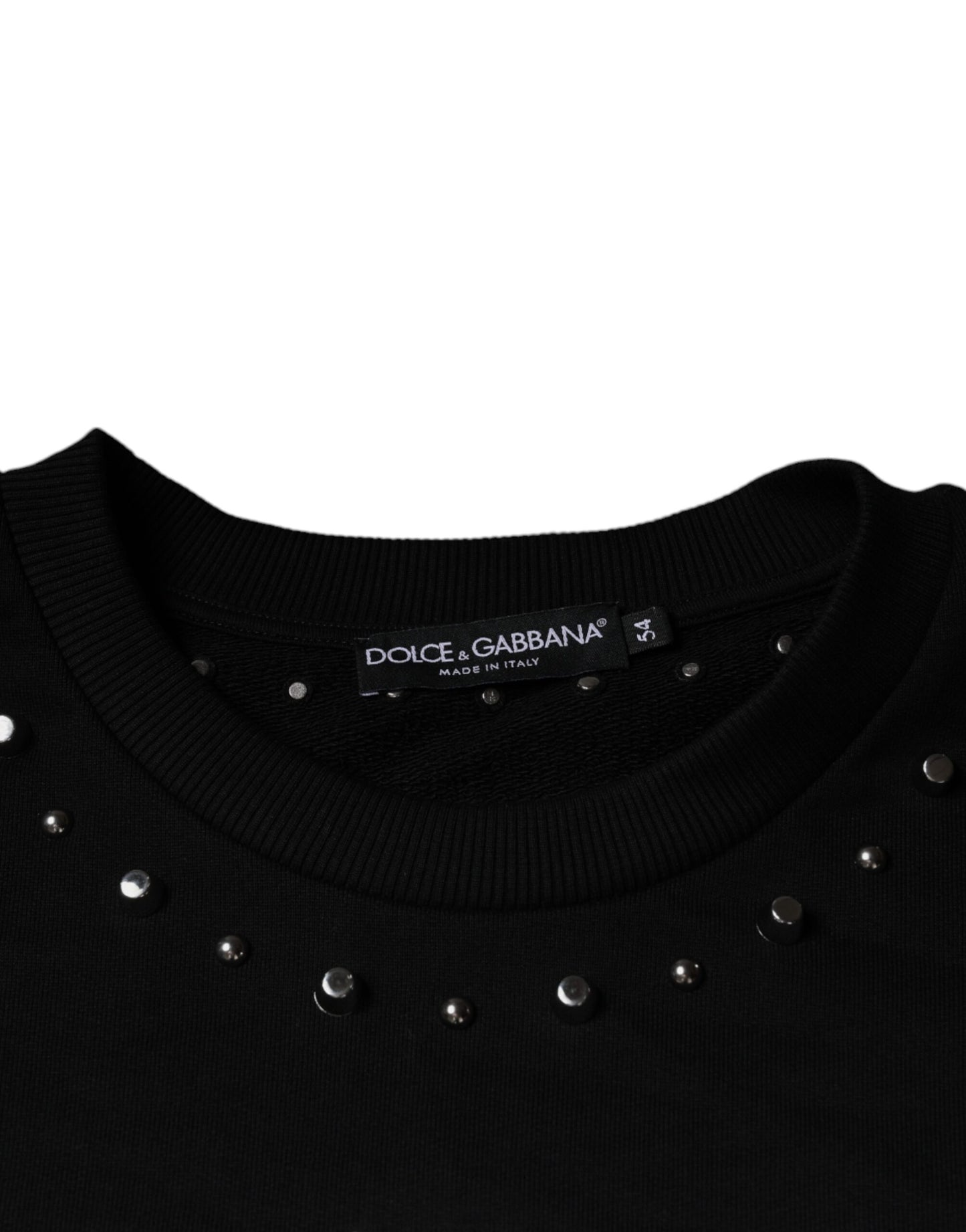 Dolce & Gabbana Black Logo Stud Pullover Sweatshirt Sweater