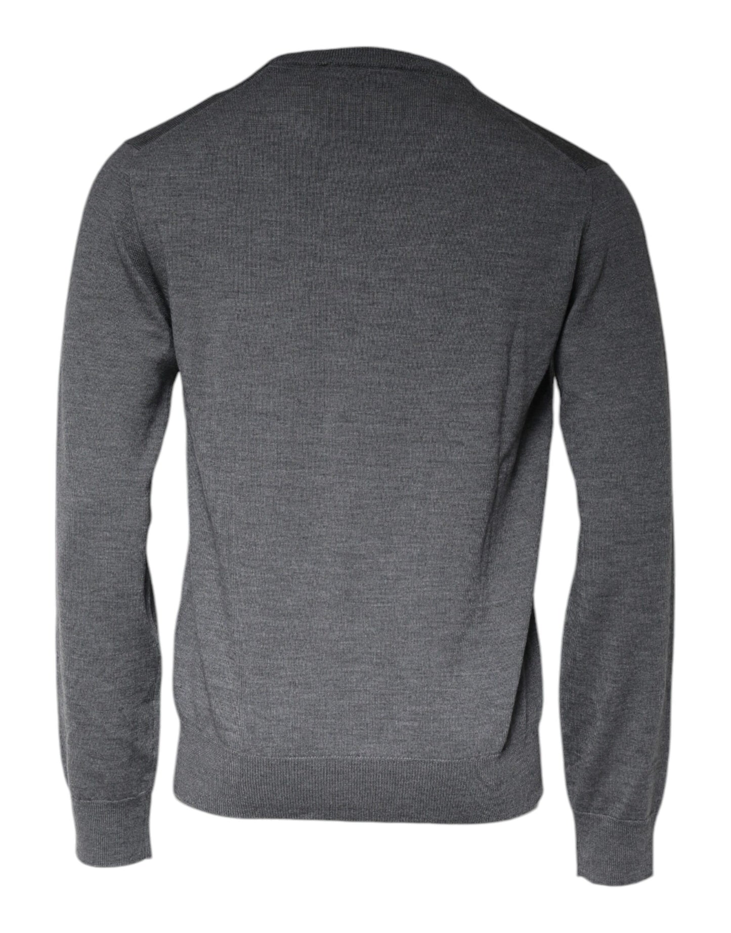 Dolce & Gabbana Dark Gray Wool Crew Neck Pullover Sweater