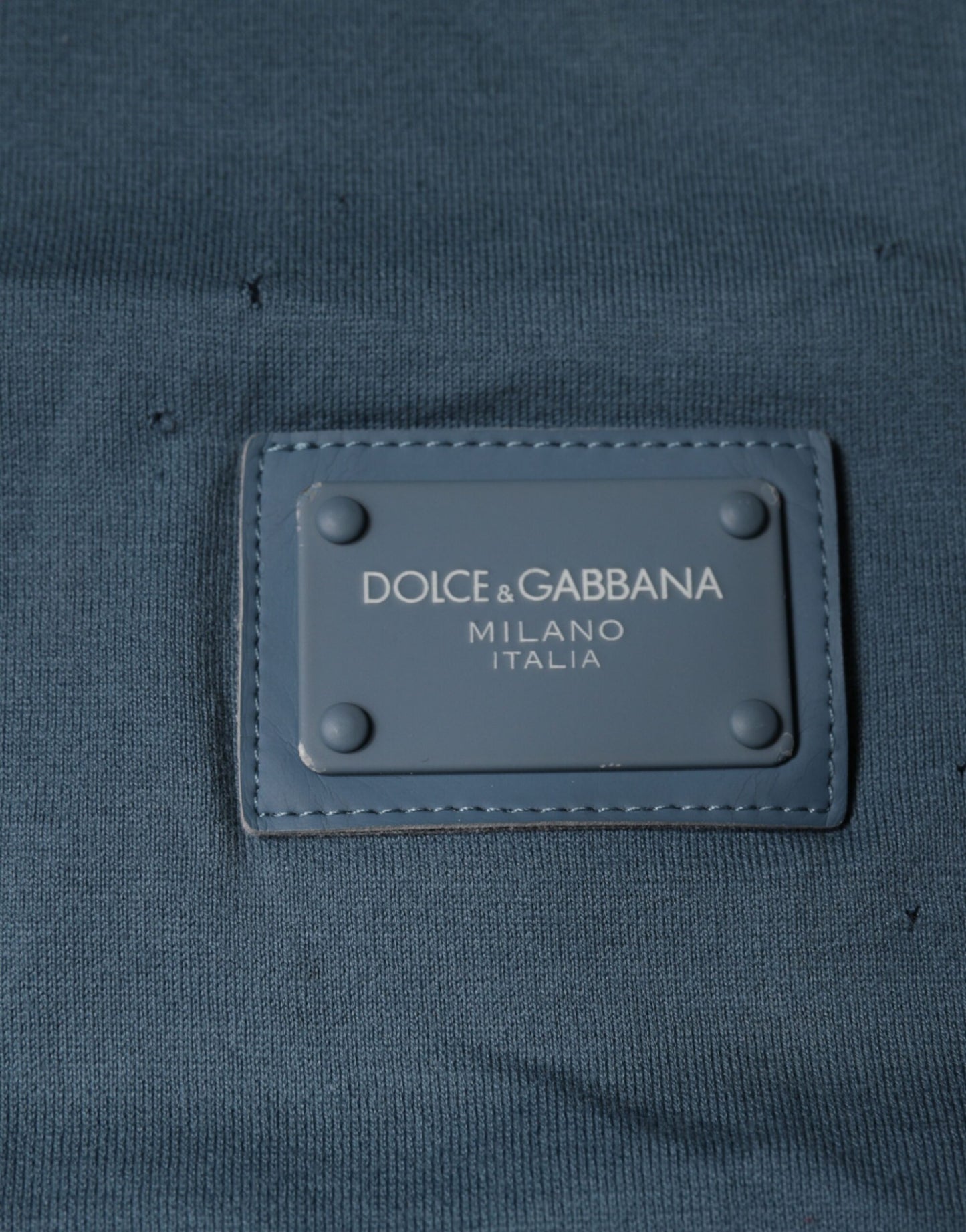 Dolce & Gabbana Blue Cotton Round Neck Short Sleeve T-shirt