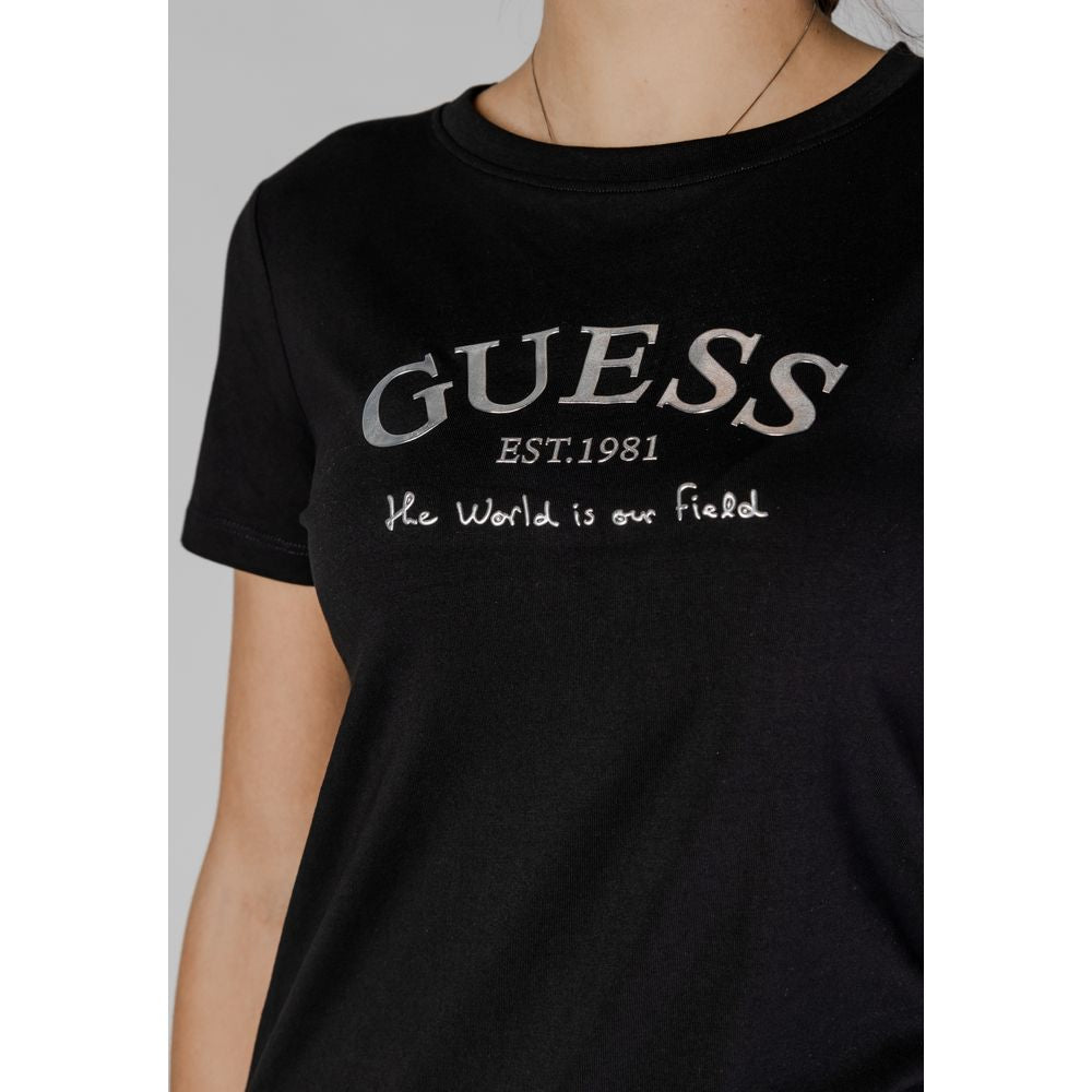 Guess Black Cotton Tops & T-Shirt