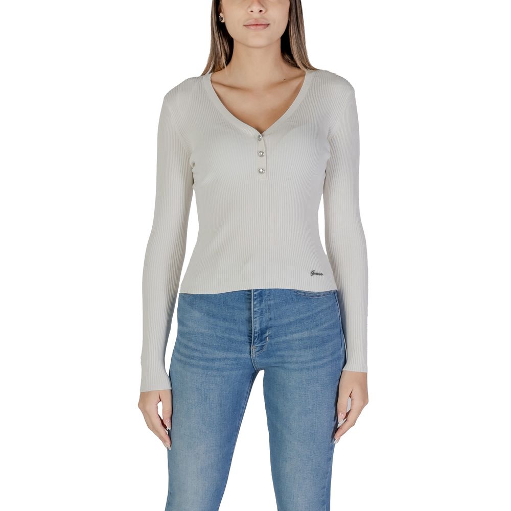 Guess Cream Viscose Tops & T-Shirt