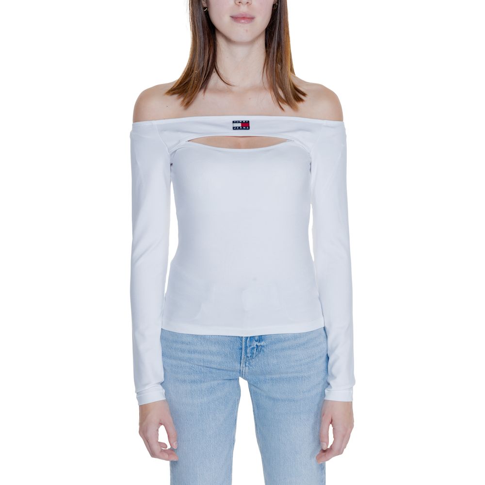 Tommy Hilfiger Jeans White Sustainable Viscose Tops & T-Shirt