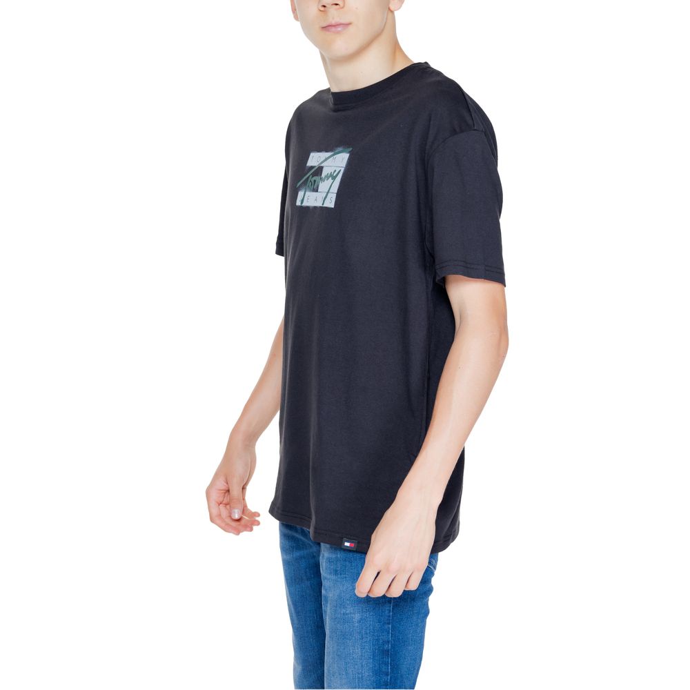 Tommy Hilfiger Jeans Black Cotton Rigenerato T-Shirt