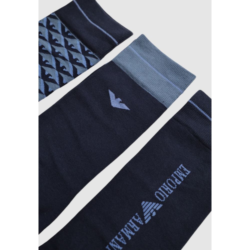 Emporio Armani Underwear Blue Cotton Sock