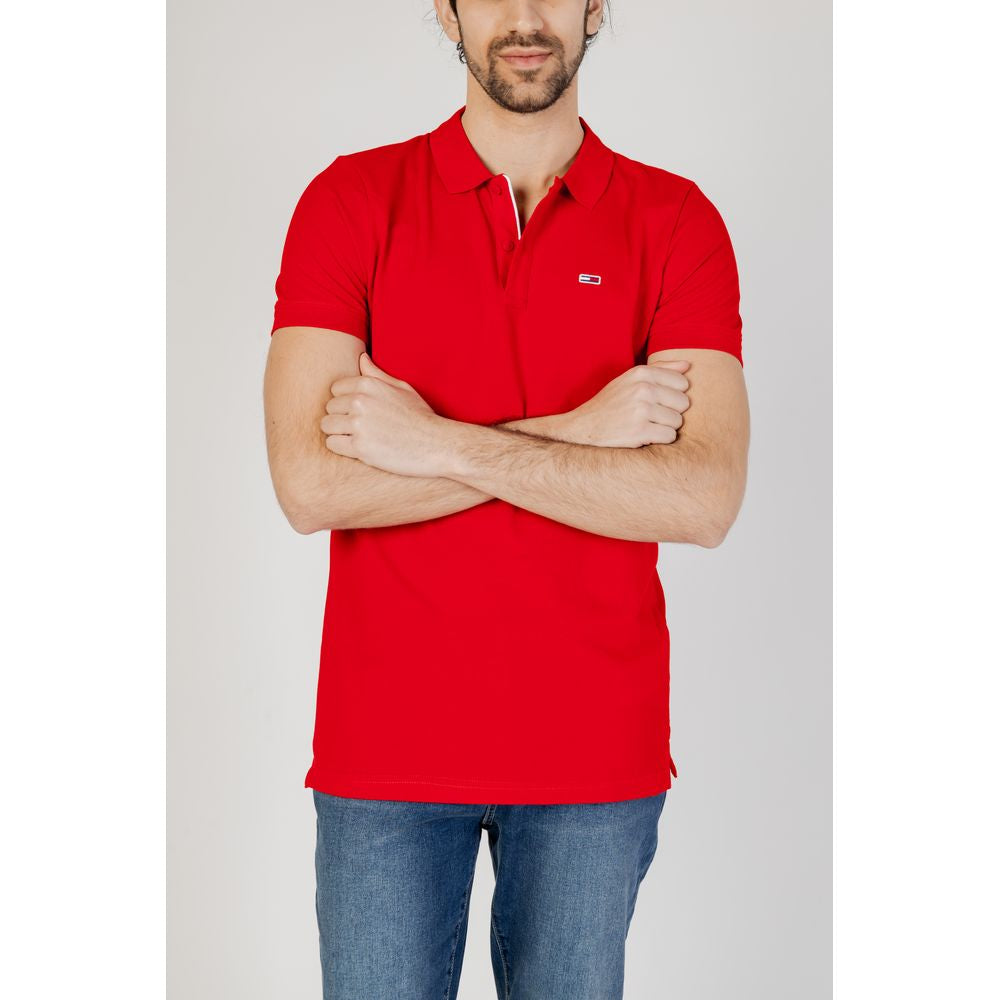 Tommy Hilfiger Jeans Red Cotton Polo Shirt