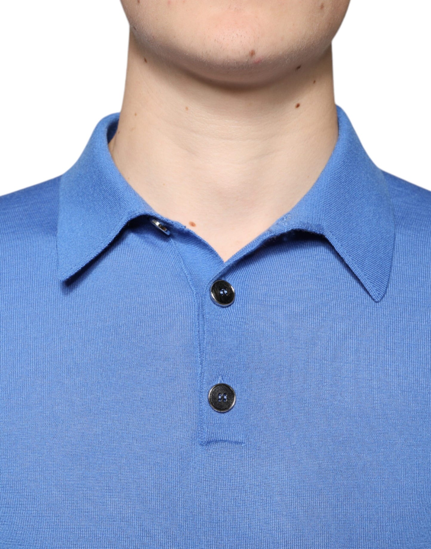 Dolce & Gabbana Blue Cashmere Short Sleeves Men Polo T-shirt