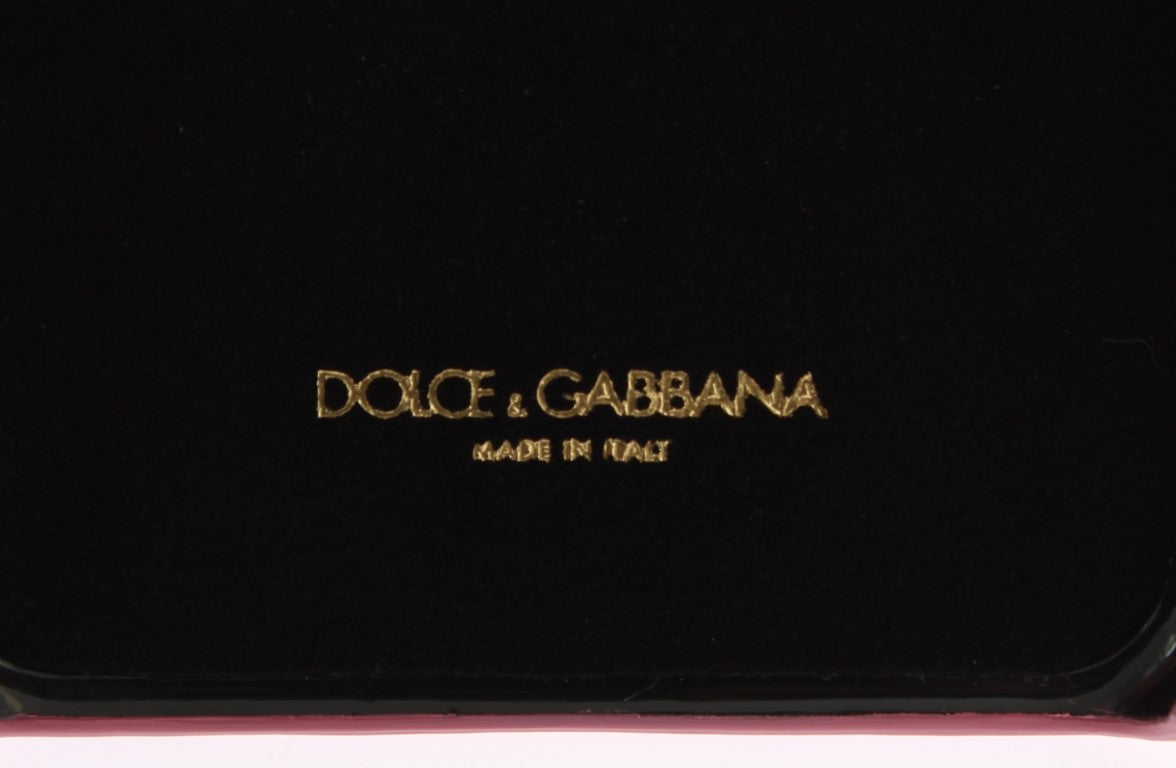 Dolce &amp; Gabbana Herz-Telefonhülle aus rosafarbenem Leder