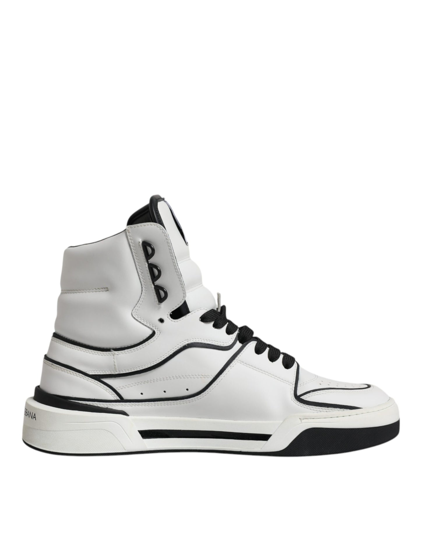 Dolce & Gabbana White Leather High Top Men Sneakers Shoes