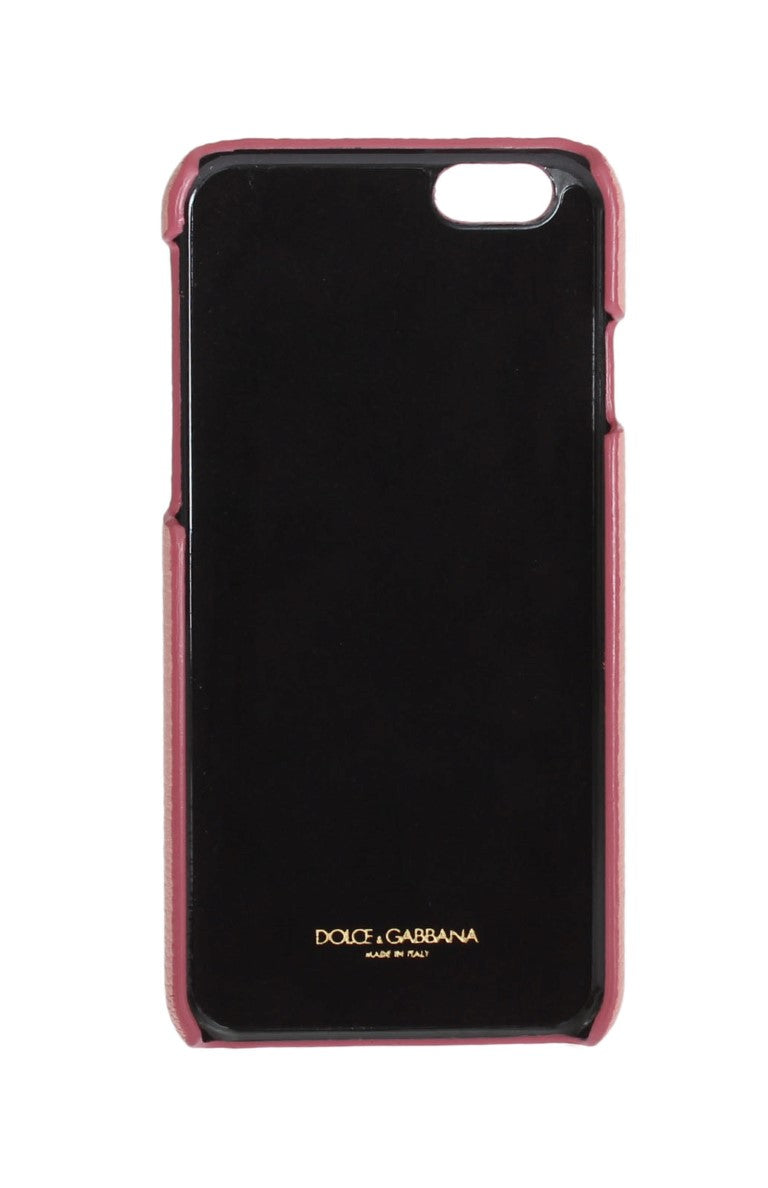 Étui de téléphone en cuir rose avec cristaux et cœur Dolce &amp; Gabbana