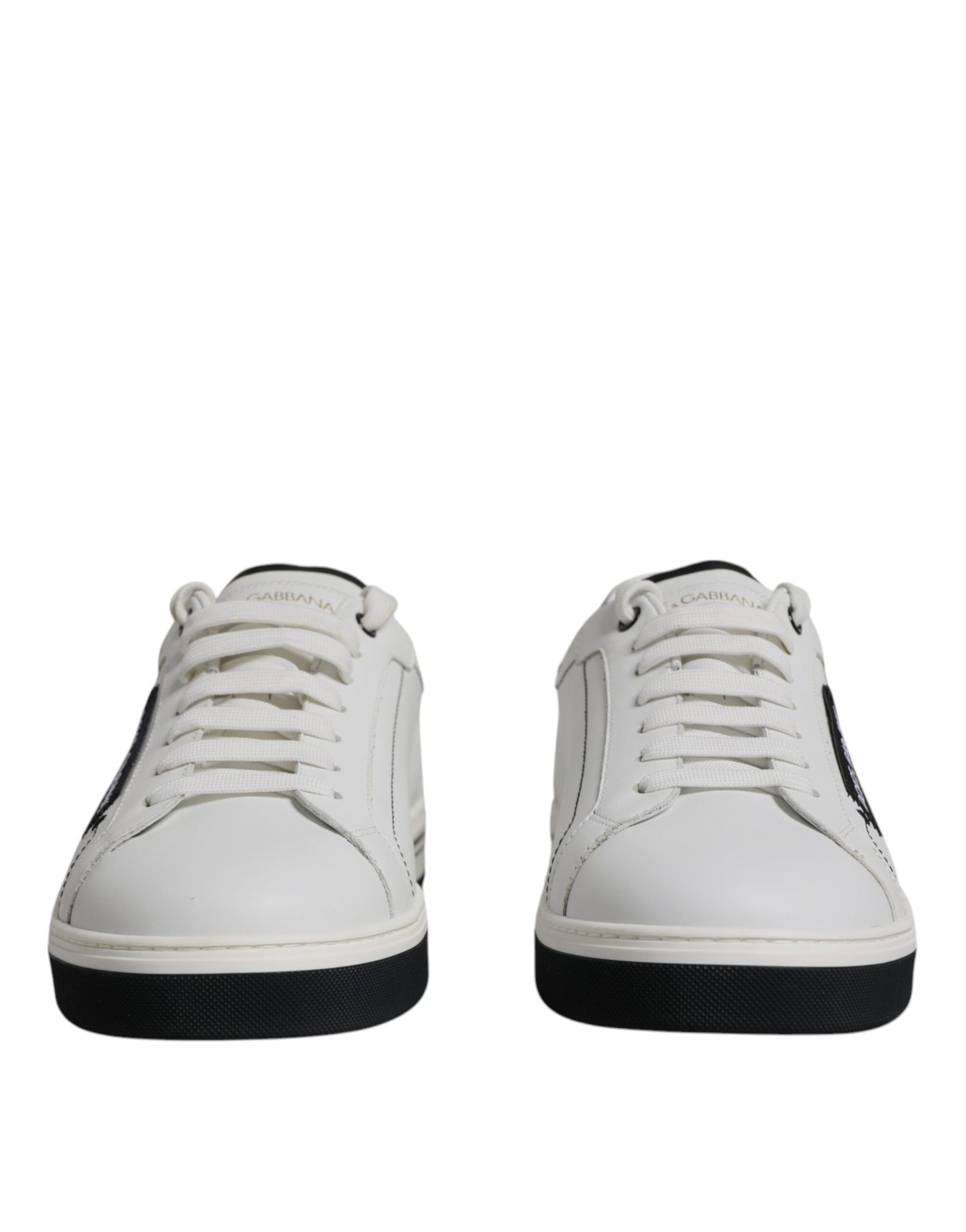 Dolce & Gabbana White Leather Low Top Men Sneakers Shoes