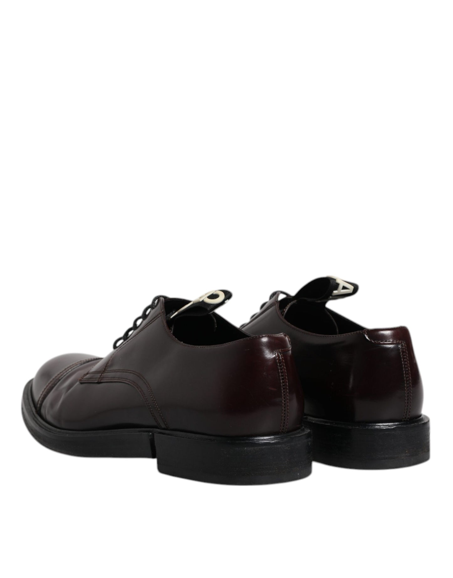 Dolce & Gabbana Bordeaux Leather Derby Formal Dress Shoes