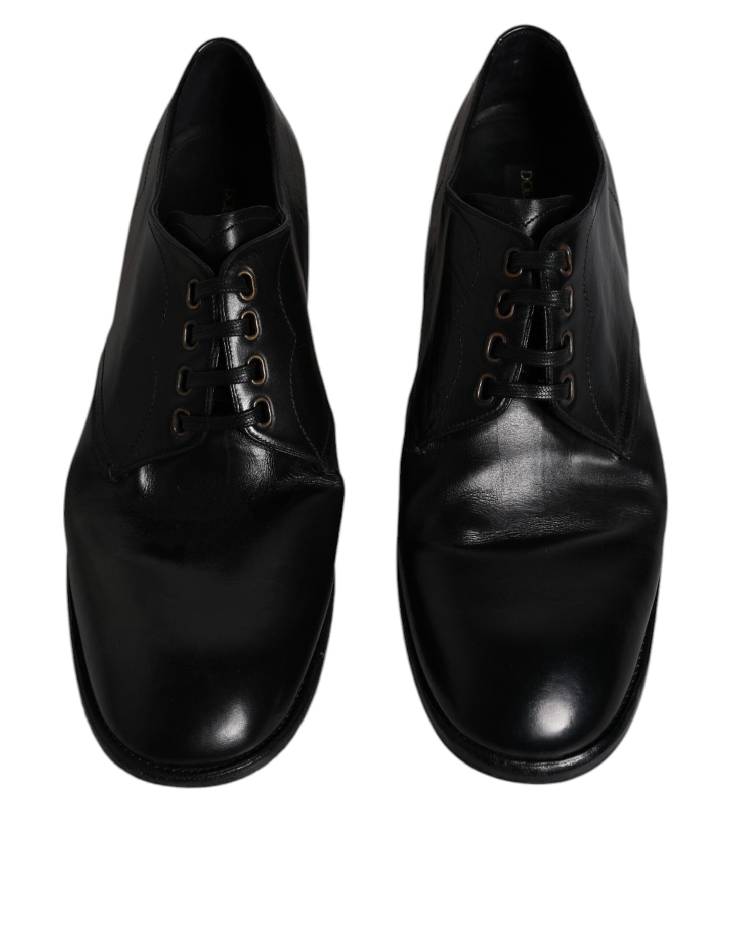 Dolce & Gabbana Black Leather Derby Formal Men Dress Shoes