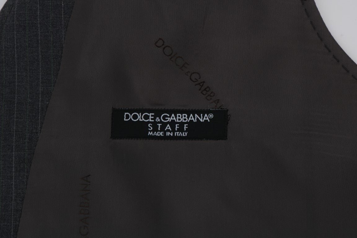 Dolce &amp; Gabbana Gilet rayé en coton gris STAFF