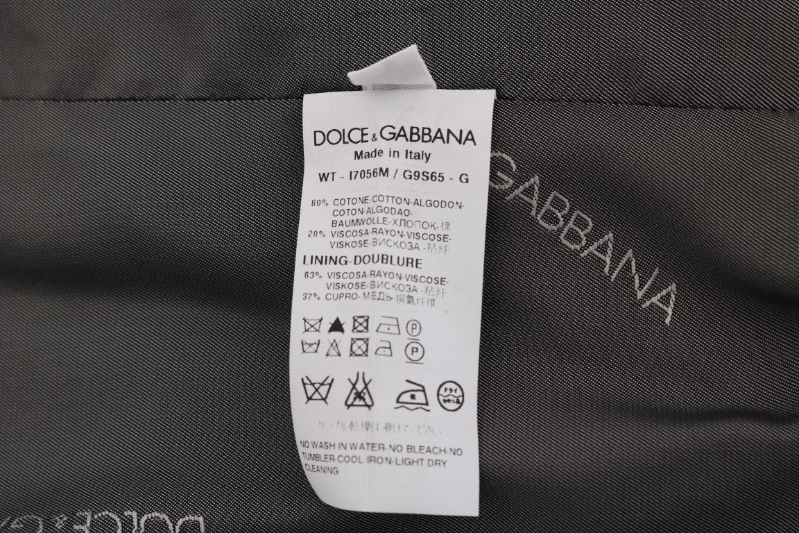 Dolce &amp; Gabbana Graue STAFF gestreifte Weste aus Baumwolle