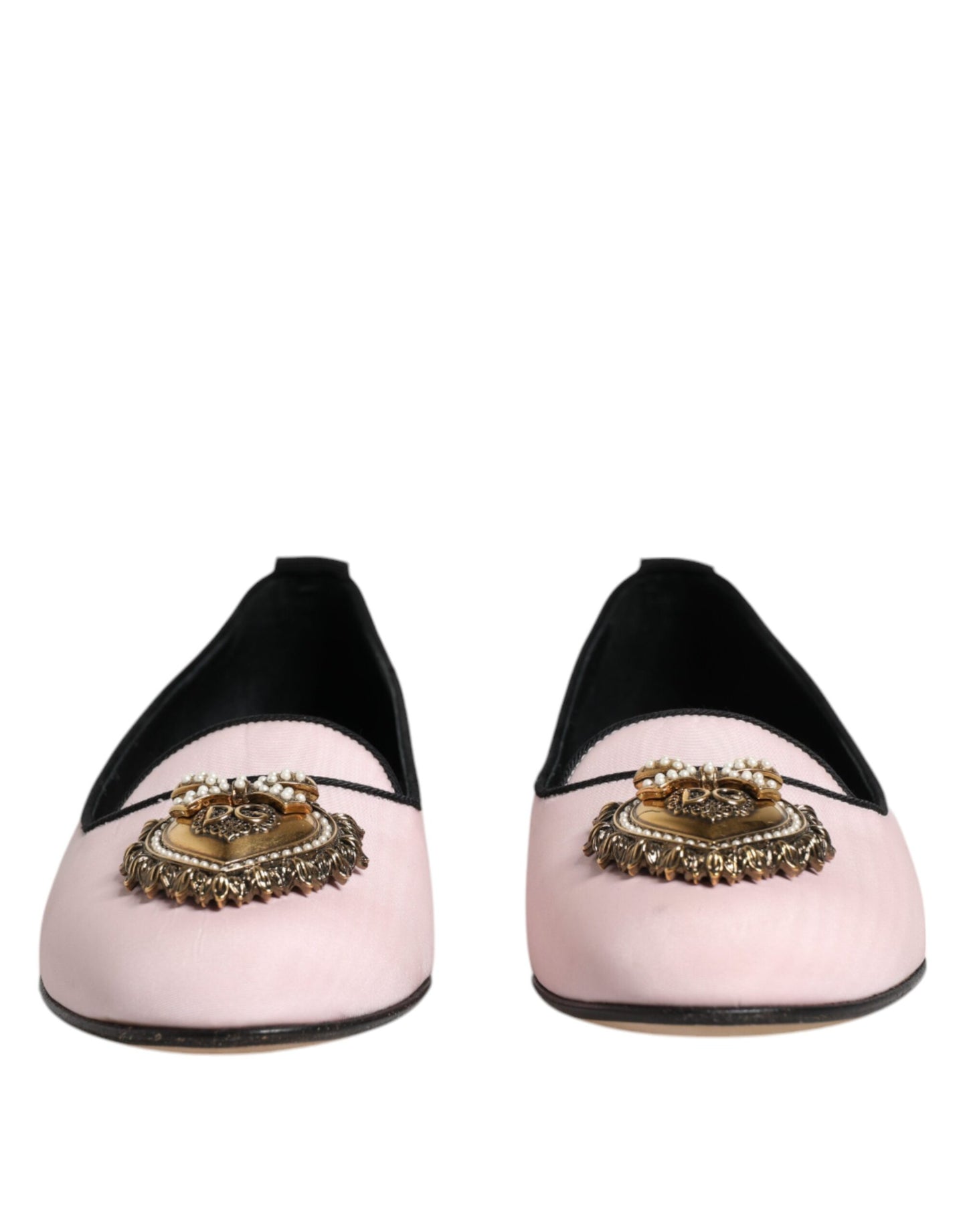 Dolce & Gabbana Light Pink Velvet Slip On Loafers Flats Shoes