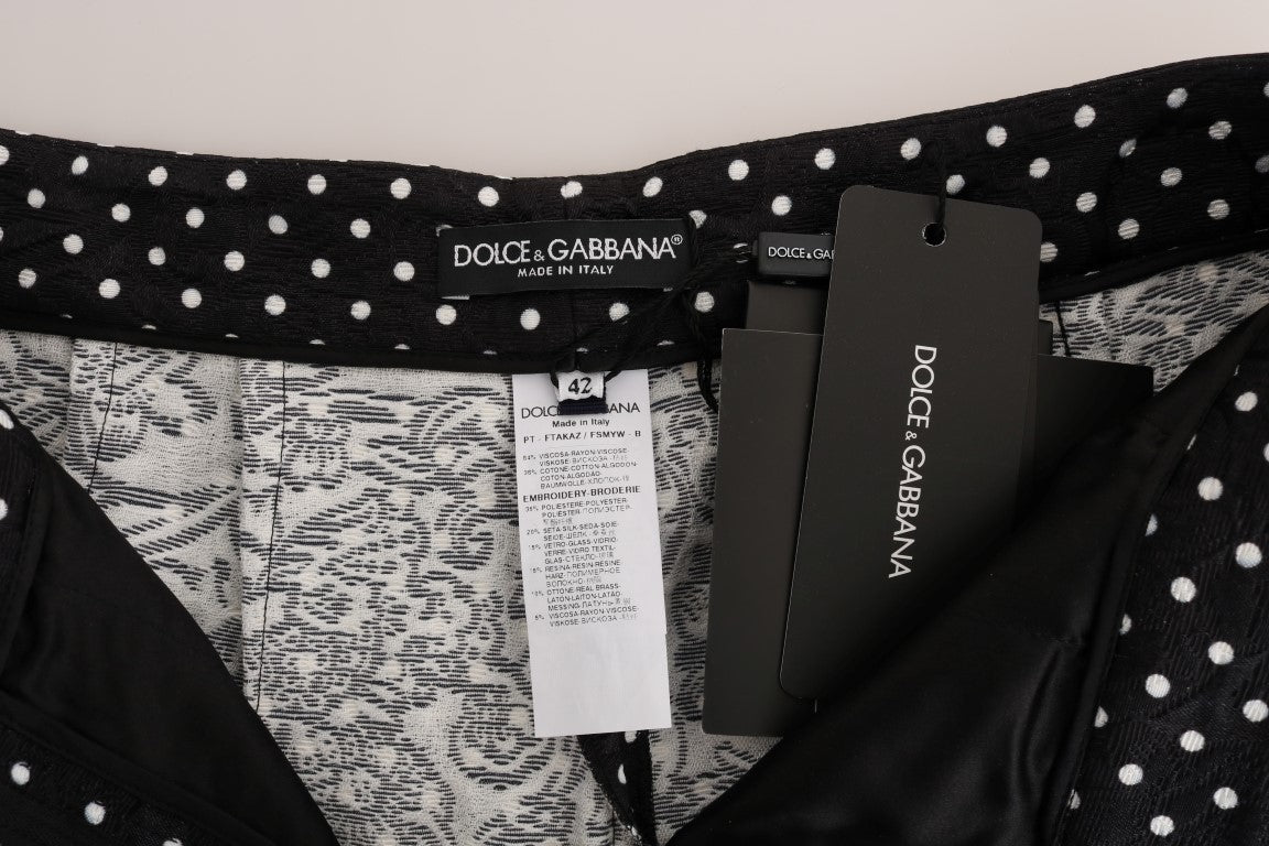 Dolce &amp; Gabbana Pantalon en cristal Sicile noir à pois