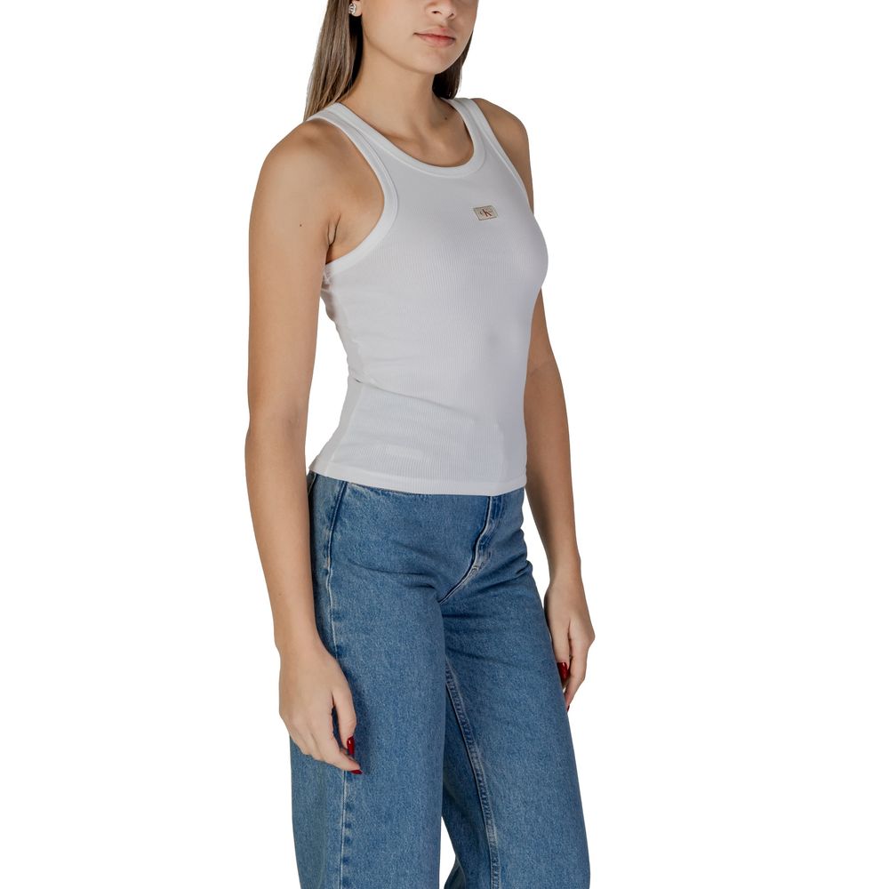 Calvin Klein Jeans White Cotton Tops & T-Shirt