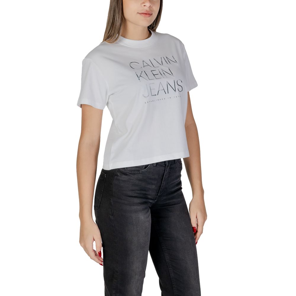 Calvin Klein Jeans White Cotton Tops & T-Shirt