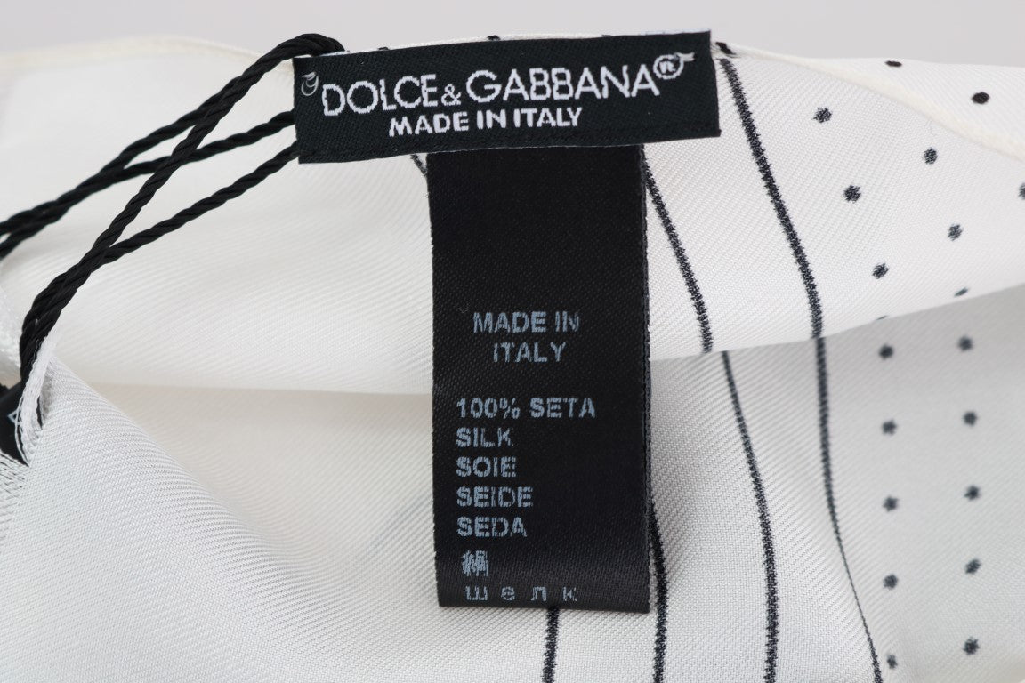 Dolce &amp; Gabbana Écharpe fine en soie à pois blancs