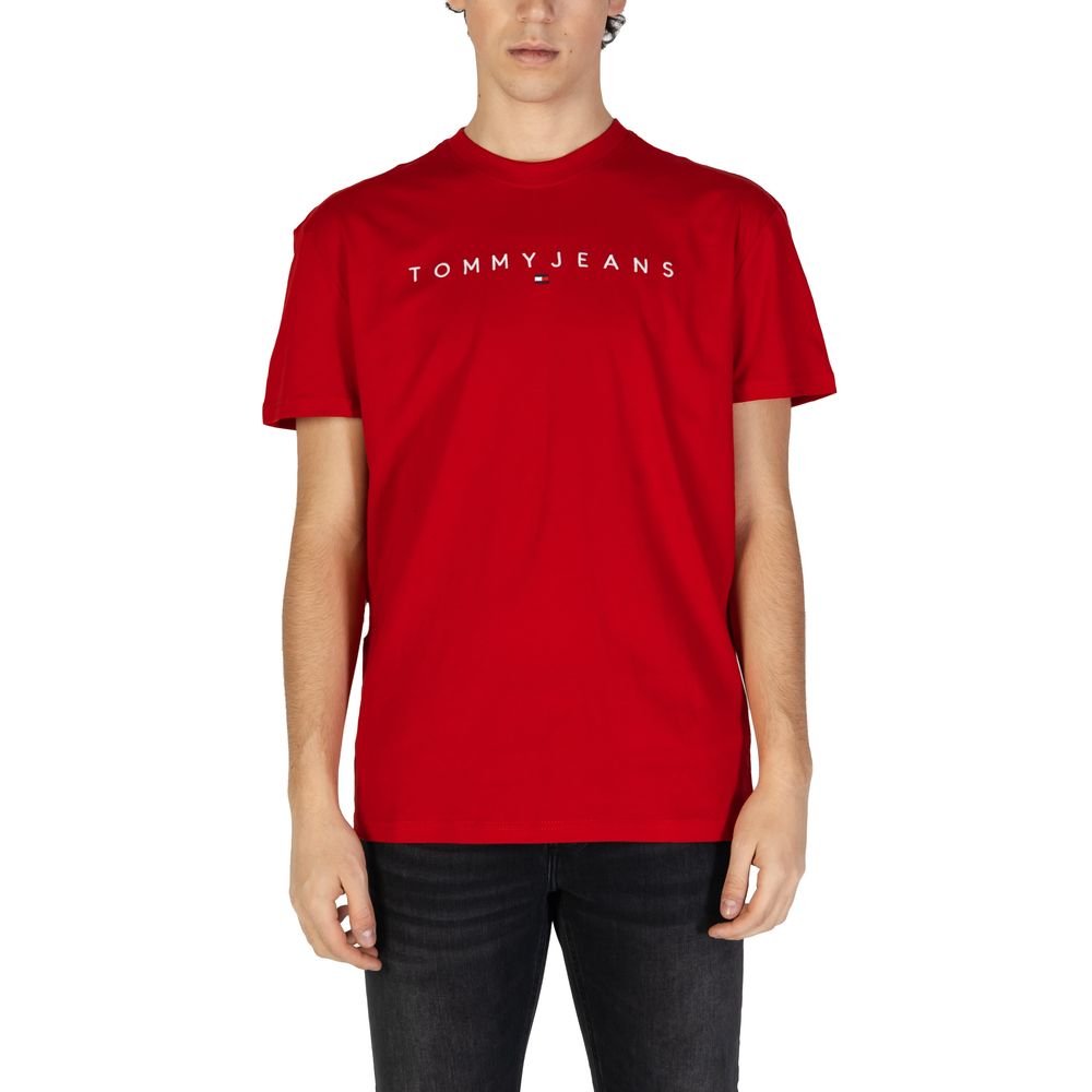 Tommy Hilfiger Jeans Red Cotton Rigenerato T-Shirt