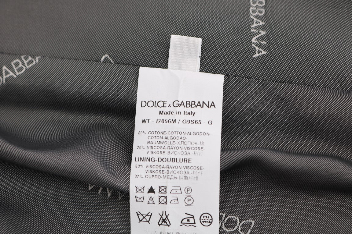 Dolce &amp; Gabbana Graue STAFF-Weste aus Baumwoll-Rayon