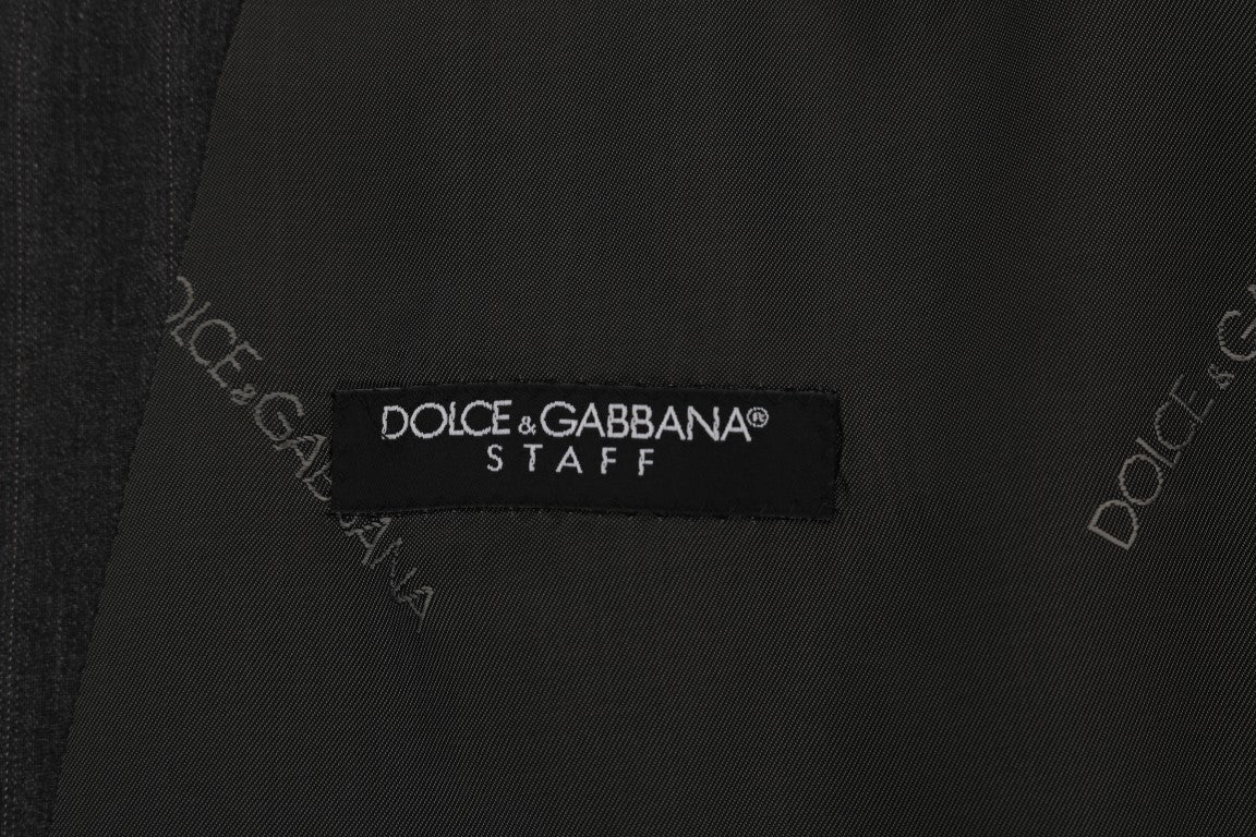 Dolce &amp; Gabbana Gilet en laine stretch gris STAFF