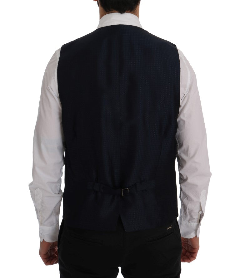 Dolce &amp; Gabbana Gilet en laine stretch bleu STAFF