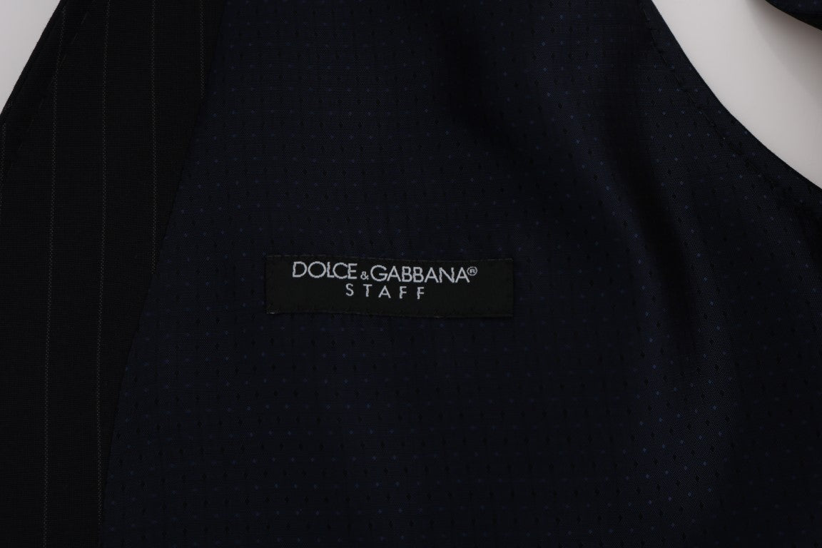 Dolce &amp; Gabbana Gilet en laine stretch bleu STAFF