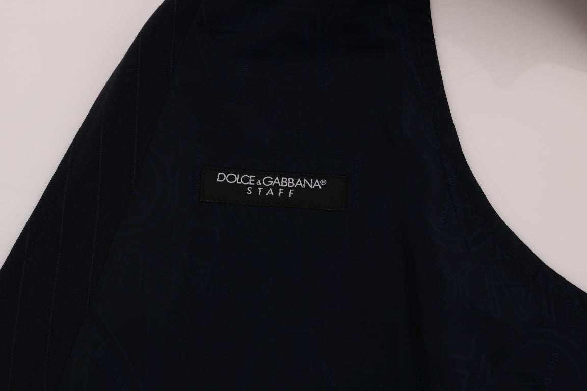 Dolce &amp; Gabbana Gilet en laine stretch bleu STAFF