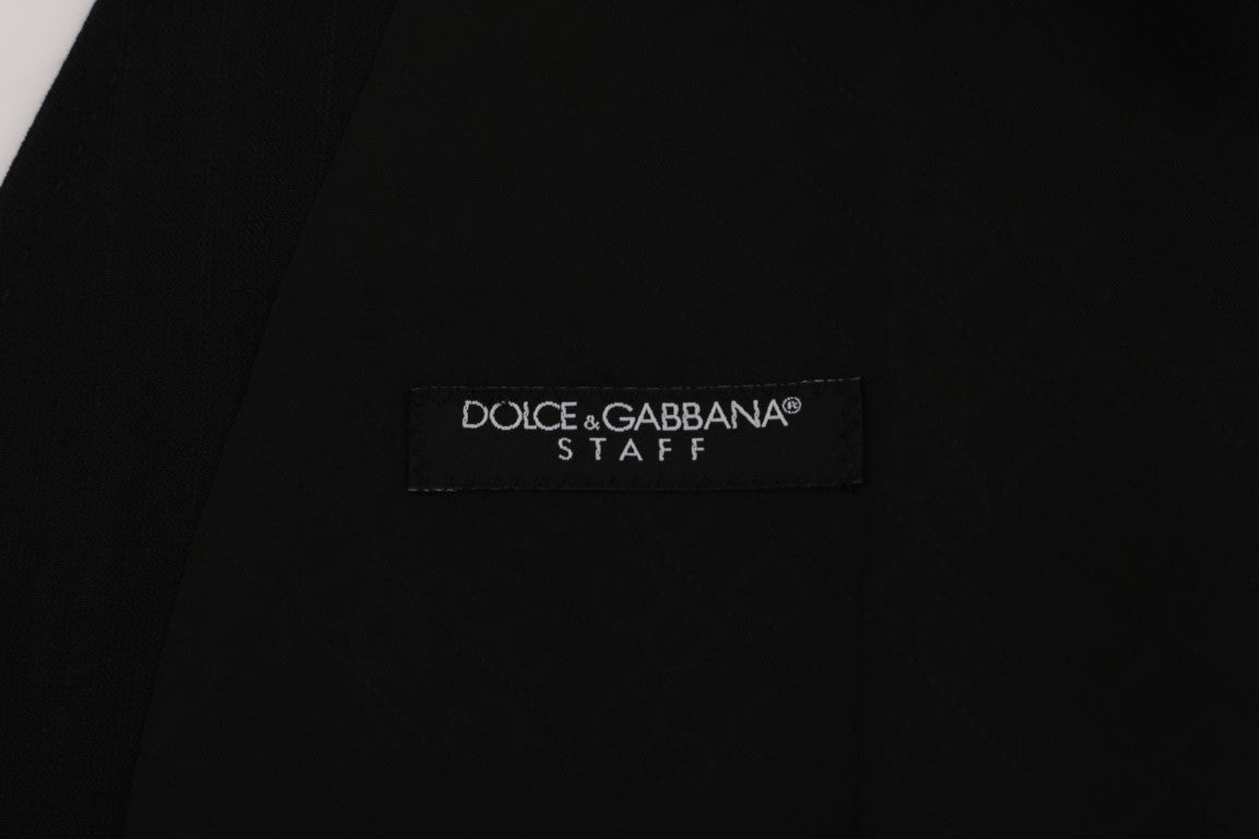 Dolce &amp; Gabbana Gilet stretch en laine noir STAFF