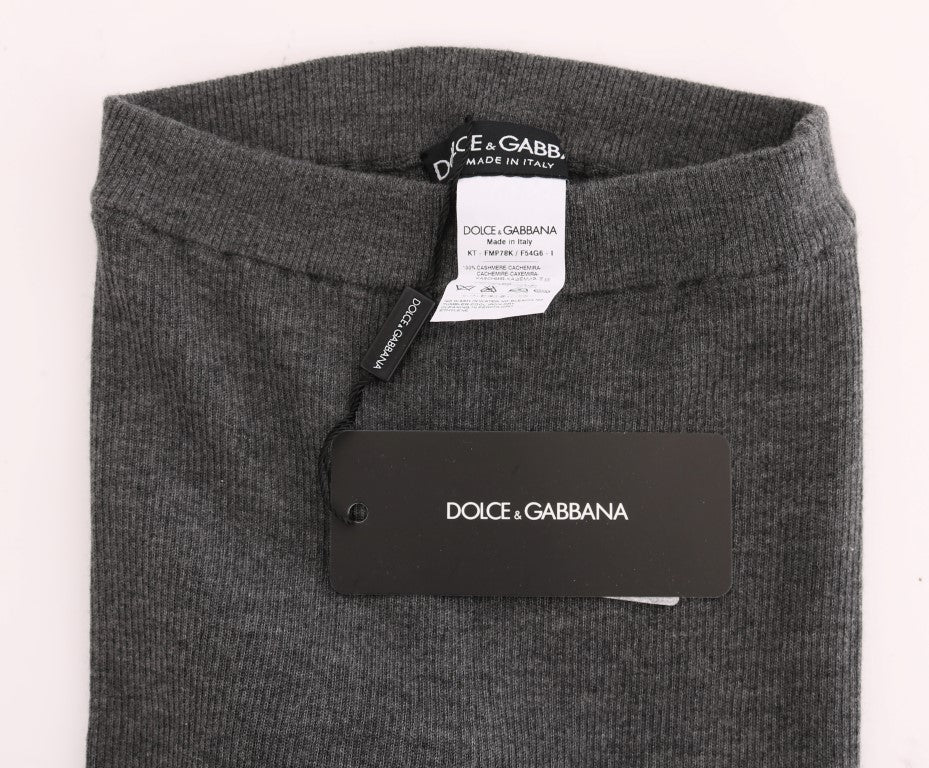 Graue Kaschmir-Stretchstrumpfhose von Dolce &amp; Gabbana