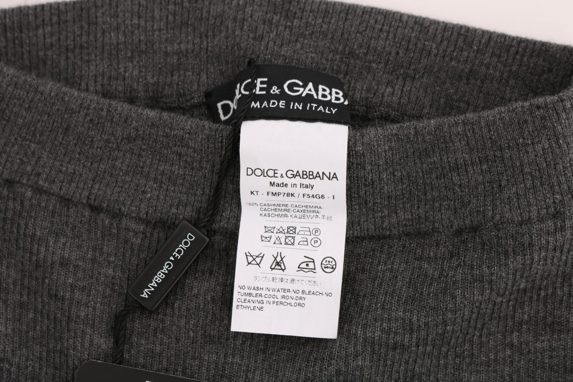 Graue Kaschmir-Stretchstrumpfhose von Dolce &amp; Gabbana