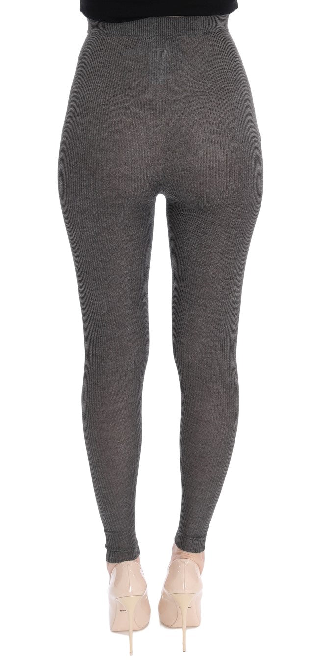 Collants extensibles en cachemire gris Dolce &amp; Gabbana