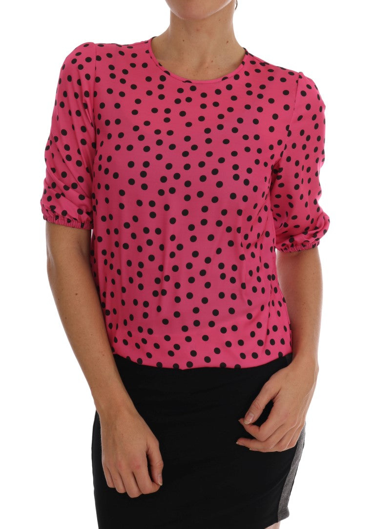 Dolce &amp; Gabbana Blouse en soie à pois rose