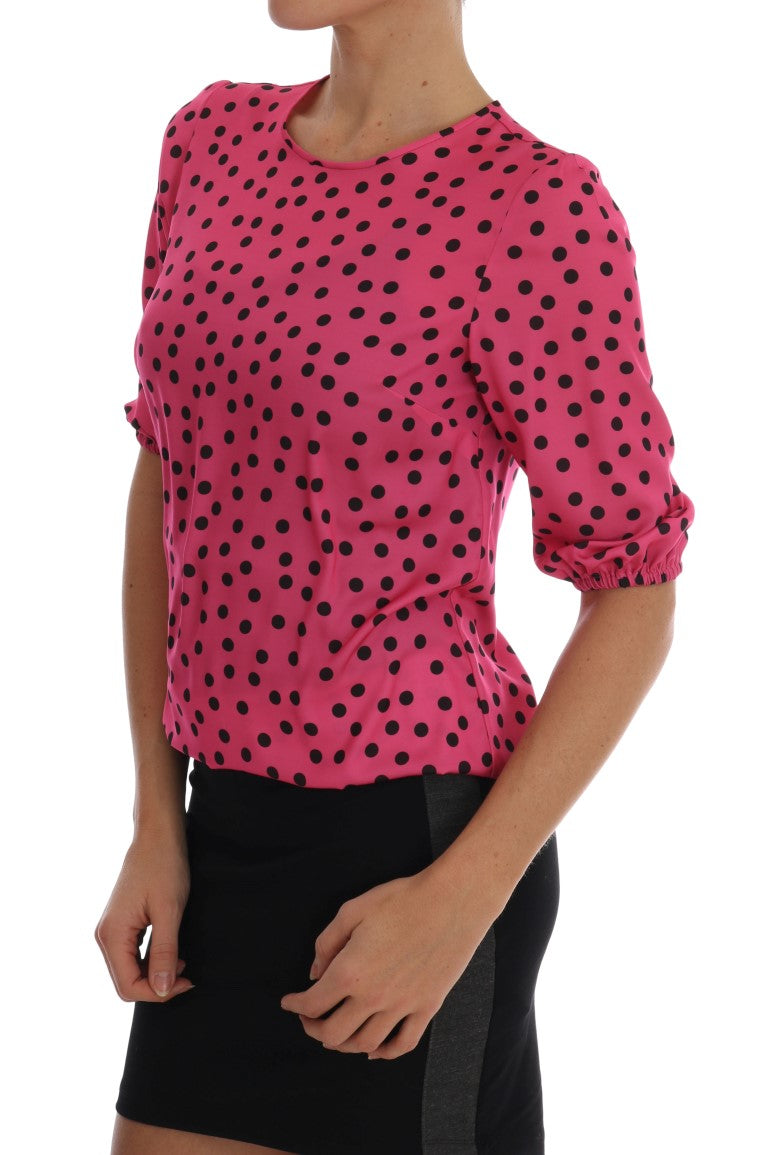 Dolce &amp; Gabbana Blouse en soie à pois rose