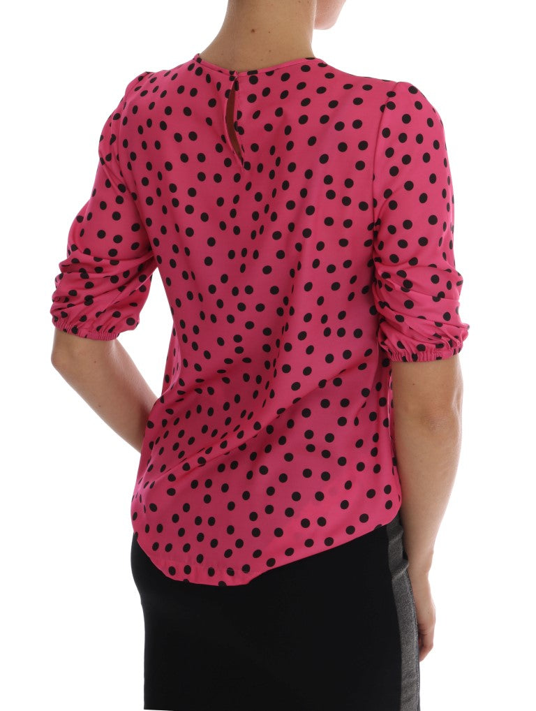 Dolce &amp; Gabbana Blouse en soie à pois rose