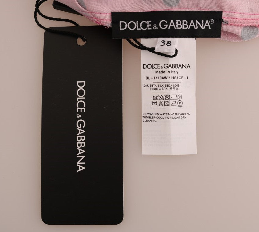 Dolce &amp; Gabbana Blouse en soie à pois rose