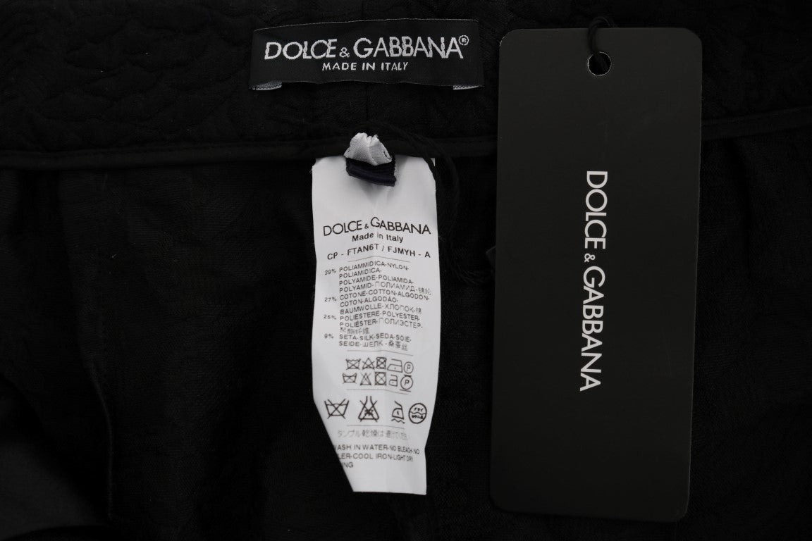 Dolce &amp; Gabbana Short capri taille haute en brocart noir