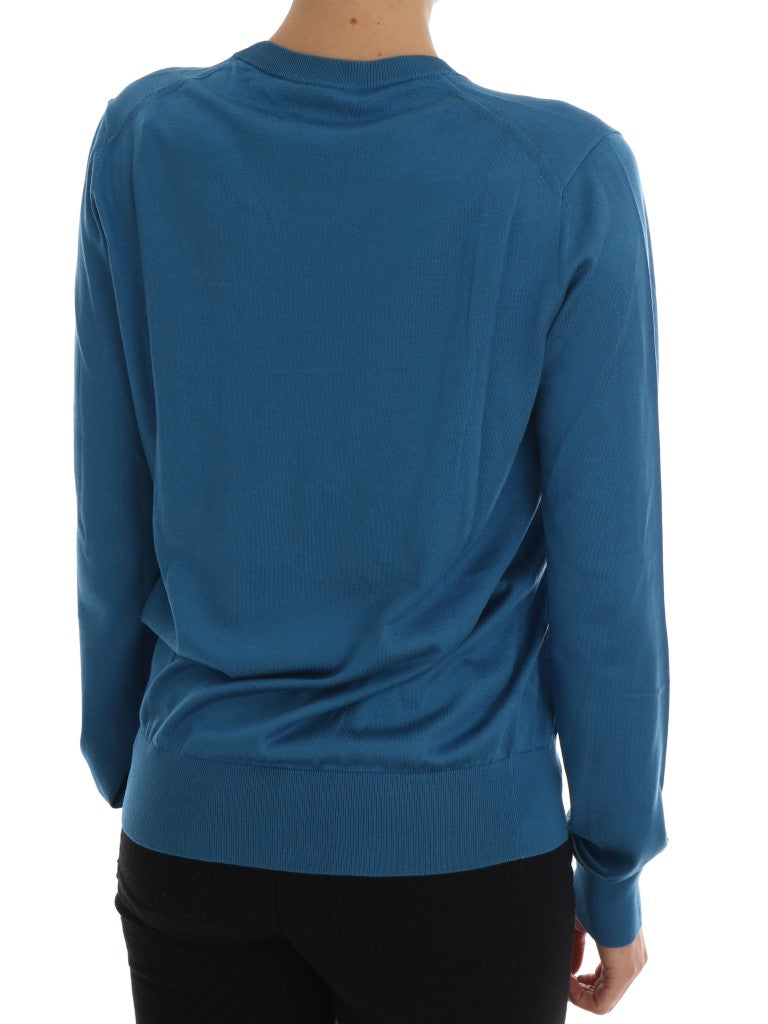 Dolce &amp; Gabbana Pull en soie bleue Love is